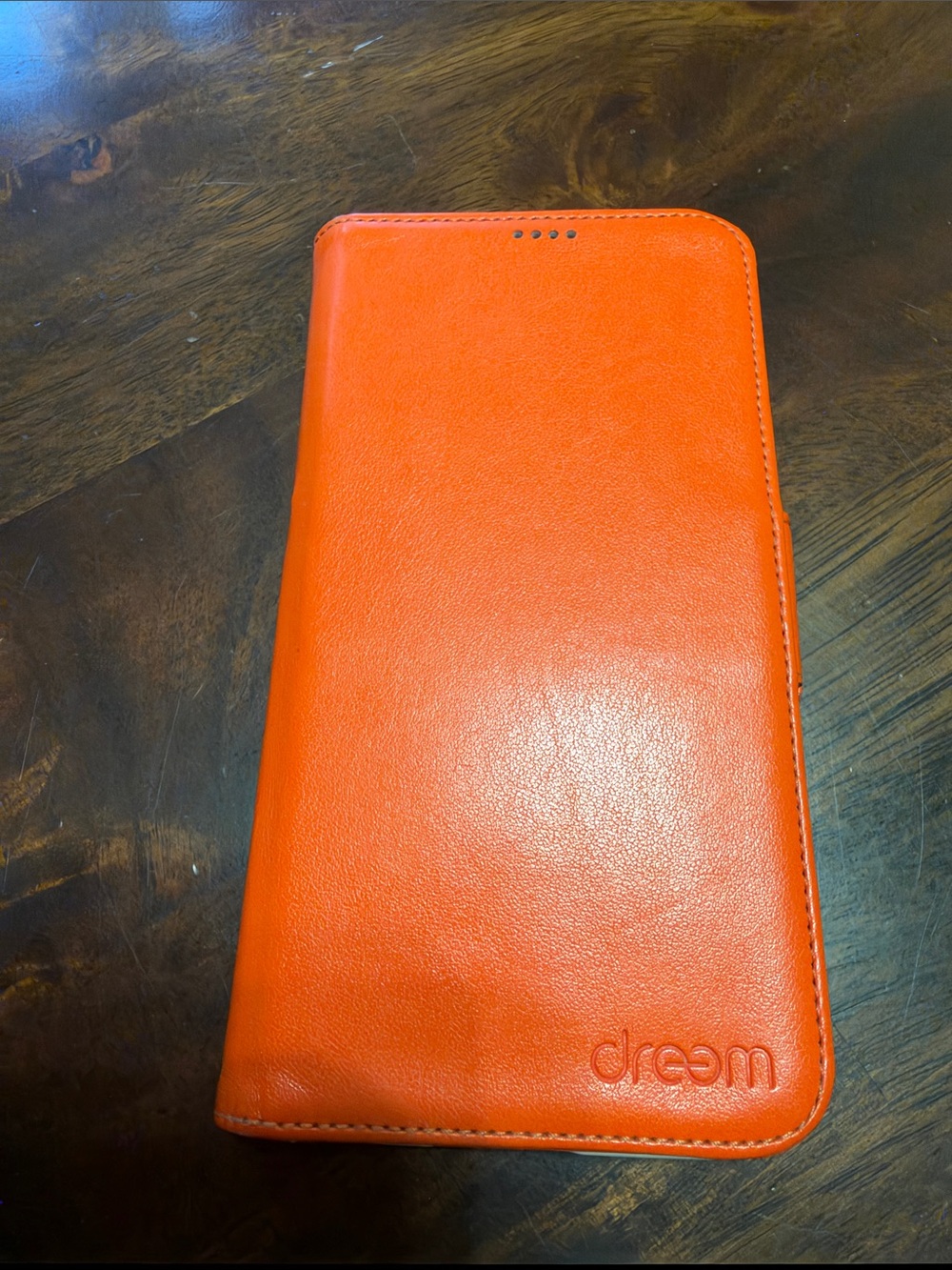 Dreem Orange Leather Flip Phone Case - Protective Wallet Cover